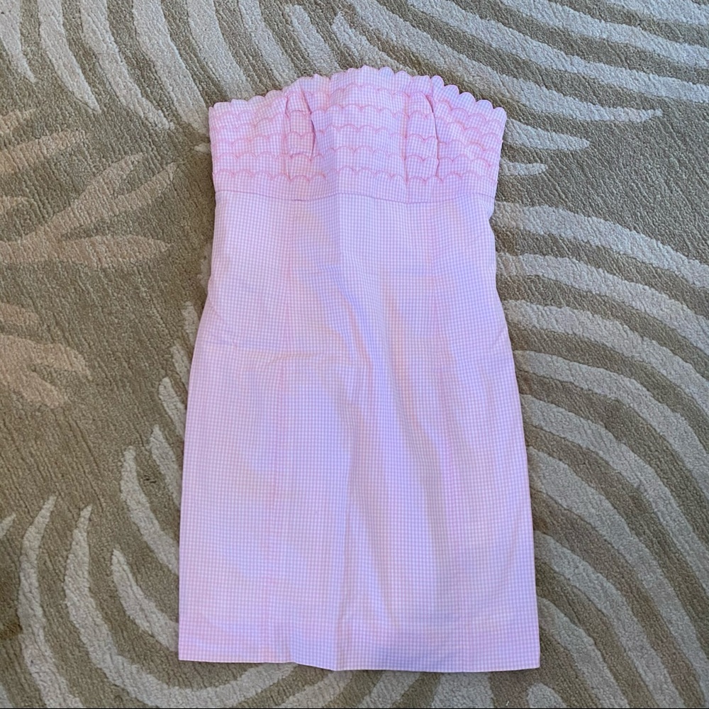 Lilly Pulitzer Strapless Gingham Mini Dress Size 2